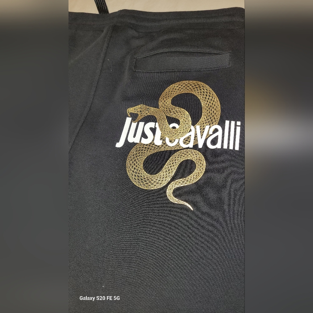 Just Cavalli Black and Gold Snake Design Sweat Pants(2/165)